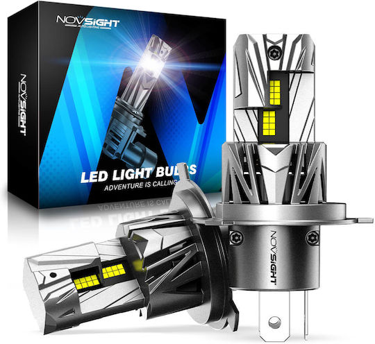 NovSight Lamps Car & Motorcycle H4 LED 6500K Cold White 12V 70W 2pcs
