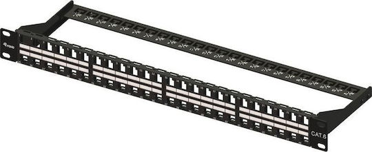 Equip Keystone Patch Panel für Rack 1U 19" 48 Ports cat6 Schwarz