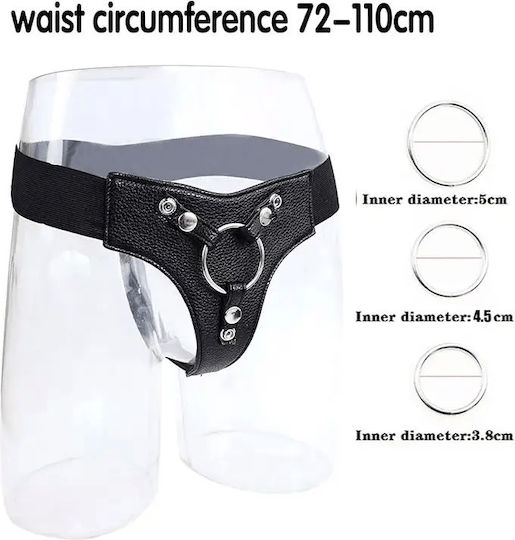 Smd Hexbelt Strap On Harness Vegan Leather & Adjustable Waist Thighs Black