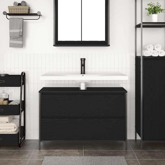vidaXL Πάγκος χωρίς Νιπτήρα Μ90xΒ34.5xΥ60cm Μαύρη Δρυς