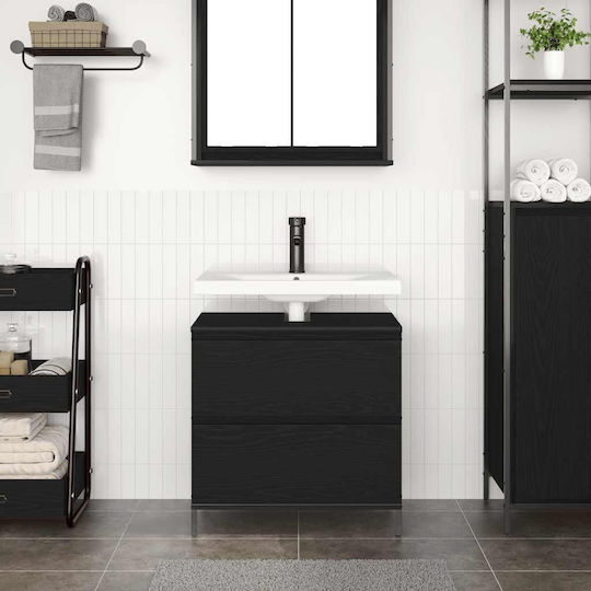 vidaXL Countertop without Sink L60xW34.5xH60cm Black Oak, Black