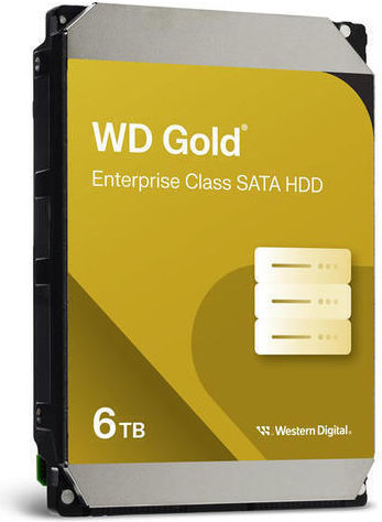 Western Digital Gold 6TB HDD Hard Drive 3.5" SATA III 7200rpm with 256MB Cache for NAS / Server WD6004FRYZ
