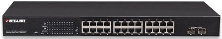 Intellinet Managed L2 PoE+ Switch with 24 Gigabit (1Gbps) Ethernet Ports and 2 SFP Ports