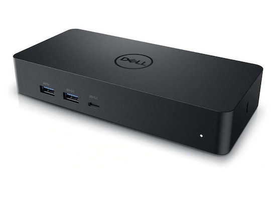 Dell D6000S USB-A / USB-C Stație de andocare cu HDMI/DisplayPort 4K PD Ethernet și conexiune 3 monitoare Negru