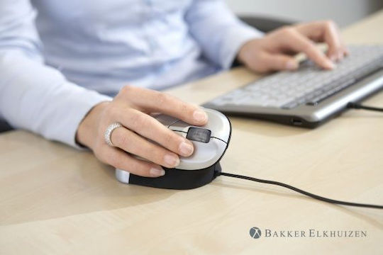Bakker Elkhuizen Grip Ασύρματο Εργονομικό Ποντίκι Γκρι