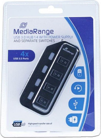 MediaRange USB 3.0 Hub 4 Ports with USB-A Connection