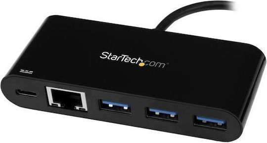 StarTech USB Хъб с 3 Порта USB 3.0 с USB-C и Ethernet Връзка