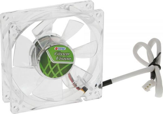 Titan TFD-8025GT12Z Case Fan (1400rpm / 17.37cfm) Without LEDs Lighting and Connection 3-Pin Green