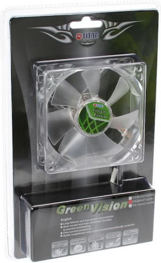 Titan Case Fan 92mm (1200rpm / 21.41cfm) Χωρίς Led Φωτισμό και Σύνδεση 3-Pin Πράσινο