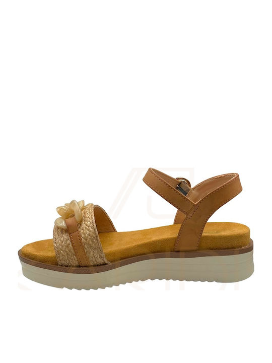 Winona Women's Flat Sandals in Tabac Brown Color
