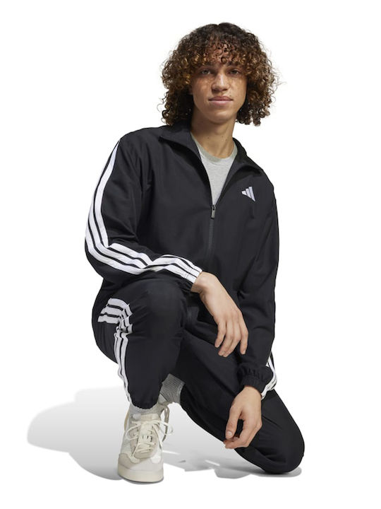 3-Stripes Woven Tracksuit Glossy with Elastic Black