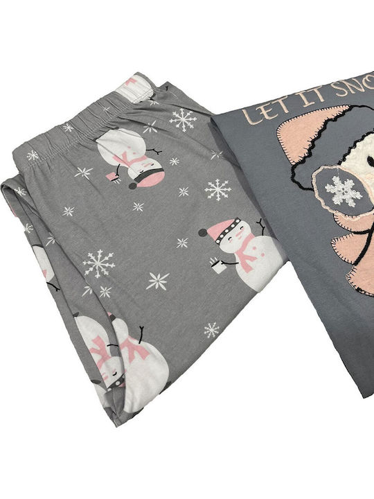 Amelie Winter Damen Pyjama-Set Gray