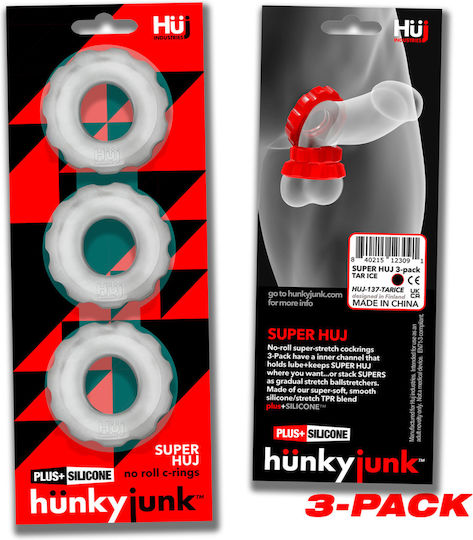 Super Huj C-ring 3-pack Clear Ice