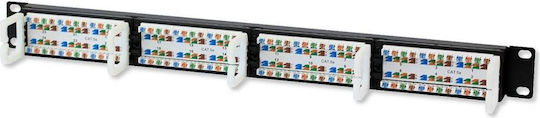Techly Patch Panel για Rack 1U 19" 24 Θυρών cat5e Μαύρο