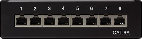 LogiLink Patch Panel Shielded για Rack 1U 8 Θυρών cat6a Μαύρο