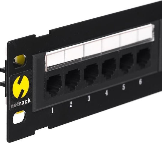 Netrack Patch Panel για Rack 19" 12 Θυρών Γκρι