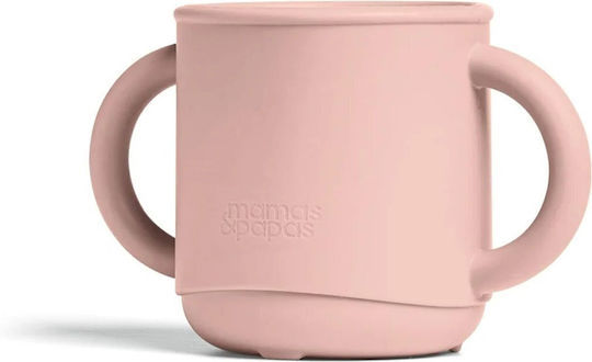 Mamas & Papas Kleinkinderbecher mit Griffen und Strohhalm aus Silikon Rosa