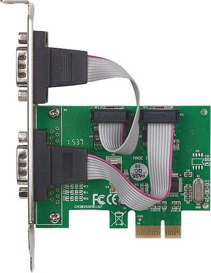 Manhattan Κάρτα PCIe σε 2 θύρες RS232 DB9 Serial