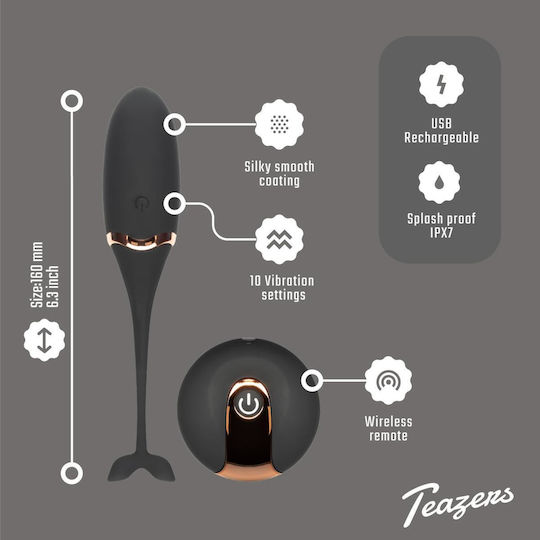 Luxurious Vibrating Egg with Remote Control - Black Mini Δονητής Egg με Απομακρυσμένο Έλεγχο Μαύρος