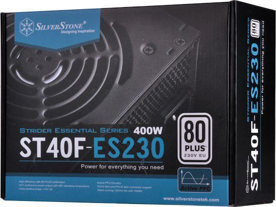 Silverstone Essential 400W 400W Μαύρο Τροφοδοτικό Υπολογιστή Full Wired 80 Plus Standard
