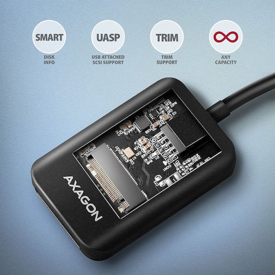 Axagon Θήκη για Σκληρό Δίσκο M.2 SATA III NVME με σύνδεση Type-C