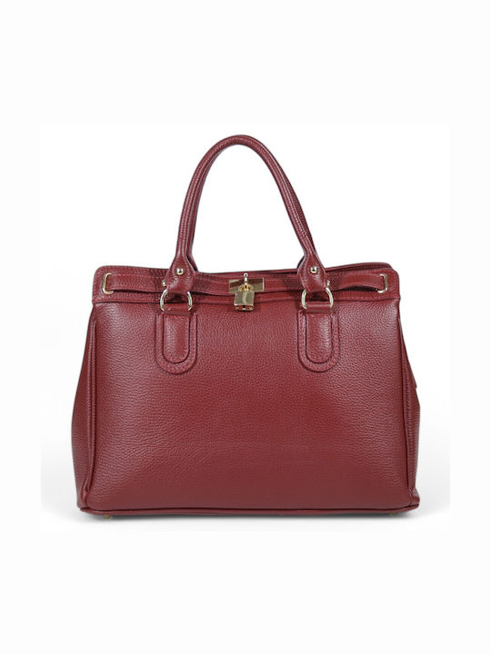 Passaggio Leather Leather Women's Bag Tote Hand Burgundy