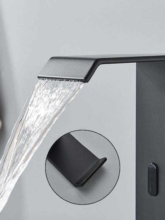 Bathroom Sink Faucet Blackswan Type M181 Black Model Waterfall Spout Sensor Size 17.5 Cm