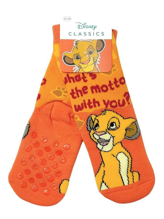 Disney Kids' Socks Non-Slip Lion King Orange