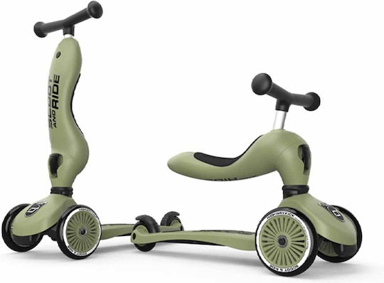 Scoot & Ride Παιδικό Πατίνι Highwaykick 1 Τρίτροχο με Κάθισμα για 1-5 Ετών Olive