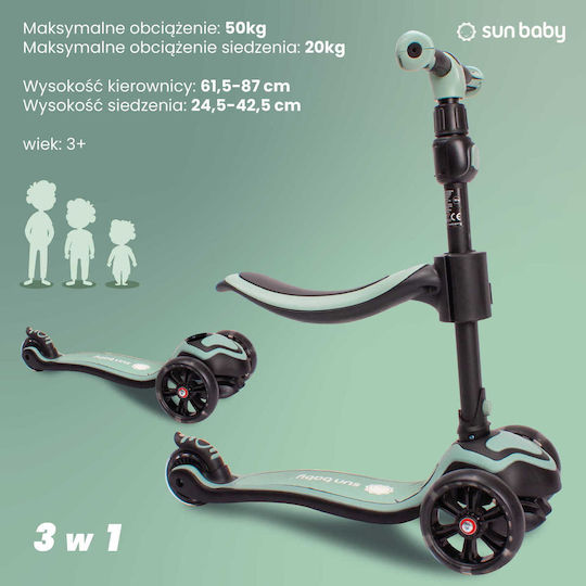Sun Baby Kinderroller Flash 3-Rad mit Sitz für 3+ Jahre Grün