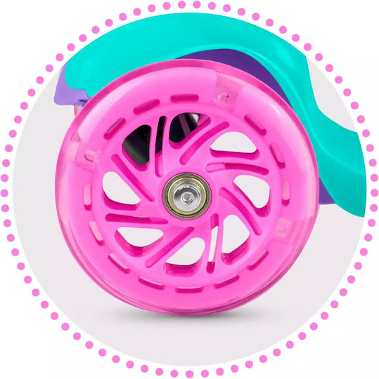 Ricokids Scuter Copii Pliabil Loco 3 Roți Roz Turcoaz