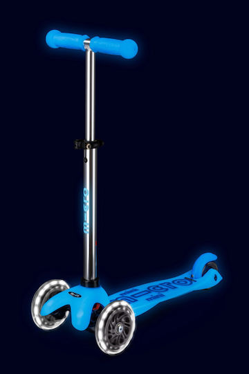 Micro Kinderroller Mini Deluxe Glow LED 3-Rad für 2-5 Jahre Arktisblau