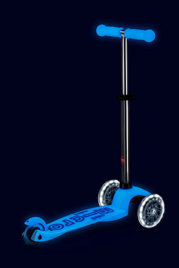 Micro Kinderroller Mini Deluxe Glow LED 3-Rad für 2-5 Jahre Arktisblau