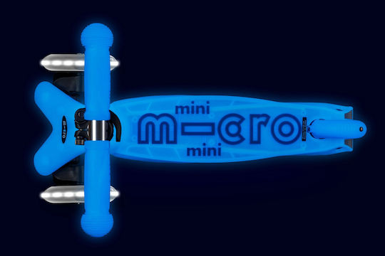 Micro Kinderroller Mini Deluxe Glow LED 3-Rad für 2-5 Jahre Arktisblau