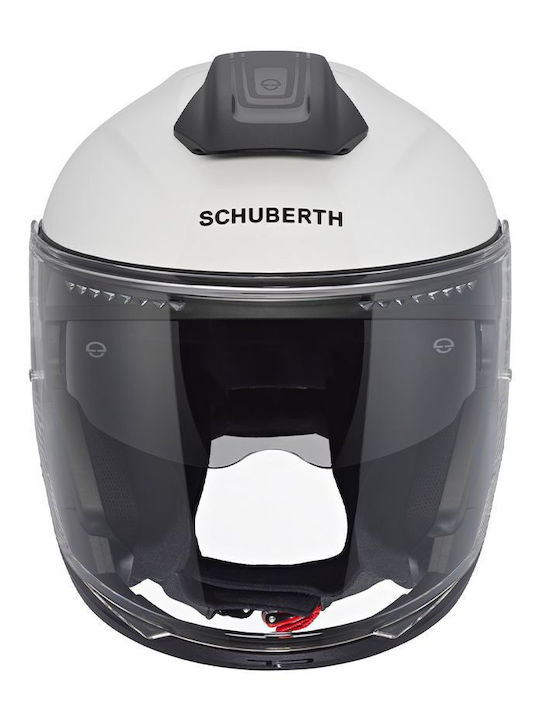 Schuberth J2 Гланцов Бял Каска За Мотор Джет ECE 22.06 1660гр с Sunvisor