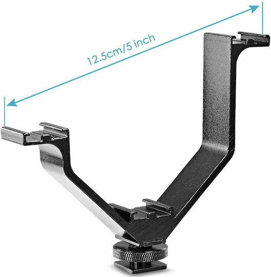 Neewer Aluminiumlegierung 5"/12,5 cm V-Form Dreifach 3 Universal Cold Shoe Halterung 10086390