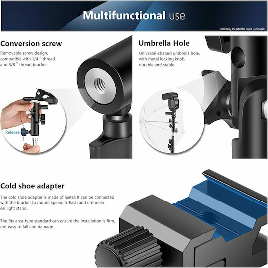 Neewer 1 Pack Photo Studio Heavy Duty Metal Clamp Holder Cold Shoe Adapter 90095592
