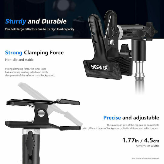 Neewer 1 Pack Photo Studio Heavy Duty Metal Clamp Holder Cold Shoe Adapter 90095592