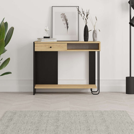 Sirius Κονσόλα από Ξύλο & Μέταλλο Sapphire Oak - Silky Black Μ100xΠ35xΥ79εκ.
