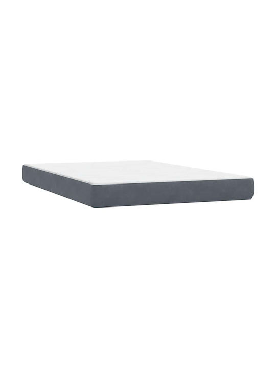 Doppelbett Bezogen mit Stoff Dunkelgrau mit Lattenrost & Matratze 160x210cm