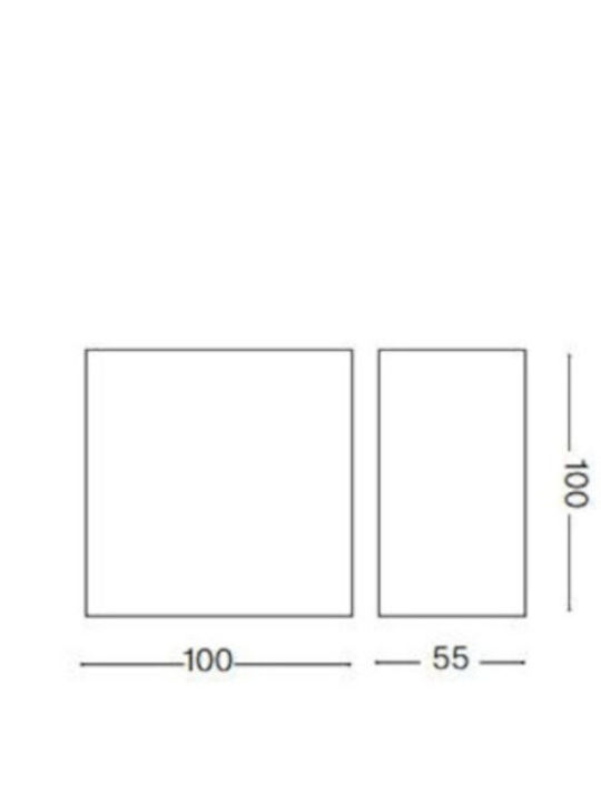 Ideal Lux Επιτοίχιο Εξωτερικό Φαναράκι LED IP65 6W με Θερμό Λευκό Φως 10x10x10εκ.