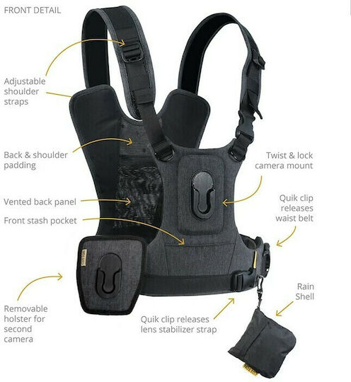 Cotton Carrier Ccs G3 Grey Binocular & Camera Harness 944grey Σύστημα Μεταφοράς Φωτογραφικού Εξοπλισμού Γκρι 1 Φωτογραφική Κιάλια