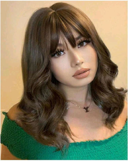 Wig with Synthetic Hair in Chestnut Color 37.5cm