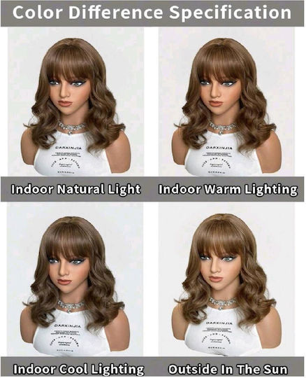 Wig with Synthetic Hair in Chestnut Color 37.5cm