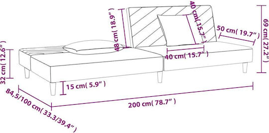 Διθέσιος Καναπές Κρεβάτι Πράσινος 200x84.5x69εκ.