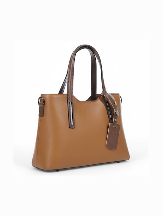 Passaggio Leather Leather Women's Bag Tote Hand Tabac Brown