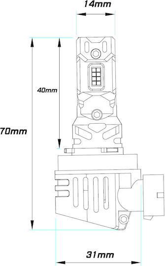 Λάμπες Αυτοκινήτου H9 / DRL Canbus LED 5500K Ψυχρό Λευκό 32V 2τμχ