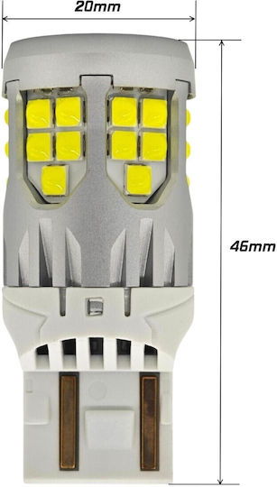 Λάμπα Αυτοκινήτου W21/5W / DRL Canbus LED 5500K Ψυχρό Λευκό