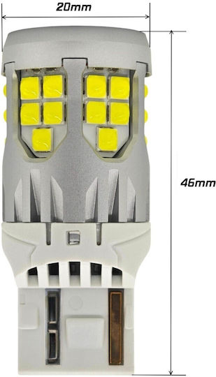 Lamps Car W21W / DRL / W3x16d Canbus LED 5500K Cold White 1pcs