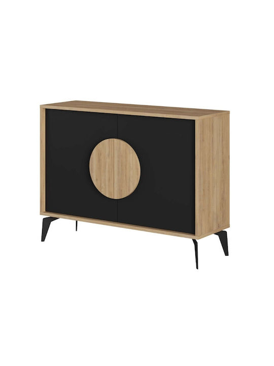 Sideboard Gora made of Wood & Metal Sapphire Oak - Silky Black 110x40x82cm